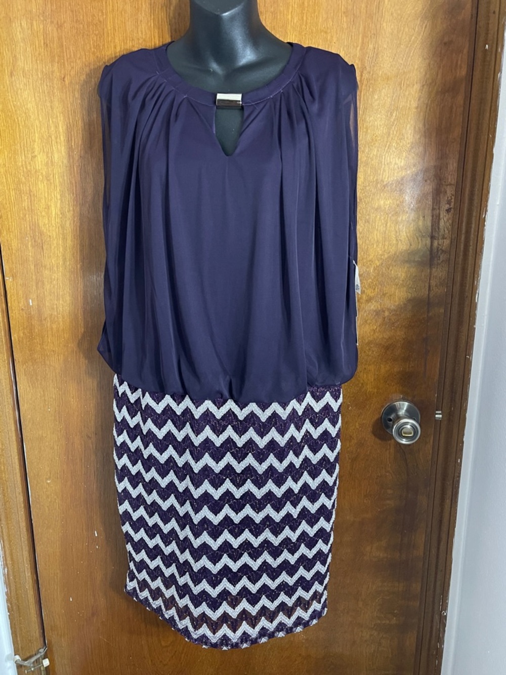 Perceptions New York dress size 12, eggplant and silver